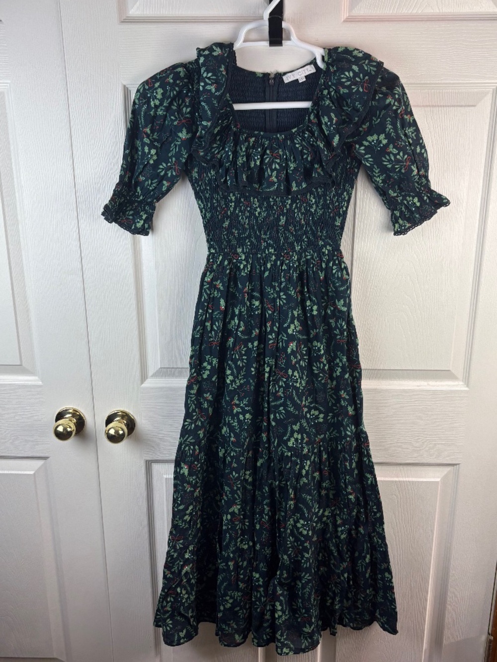 Ivy City Co. Holly Midi Smocked Ruffle Dress